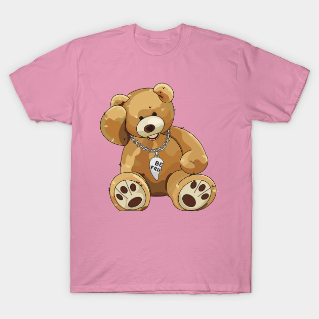 Cute teddy bear wearing a best friends necklace
